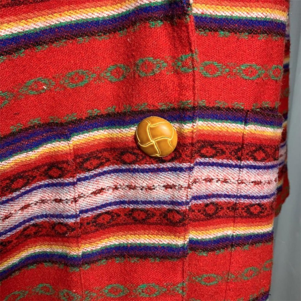 VINTAGE LEGER Southwestern Navajo Blanket Weave Jacket - Picture 6 of 8